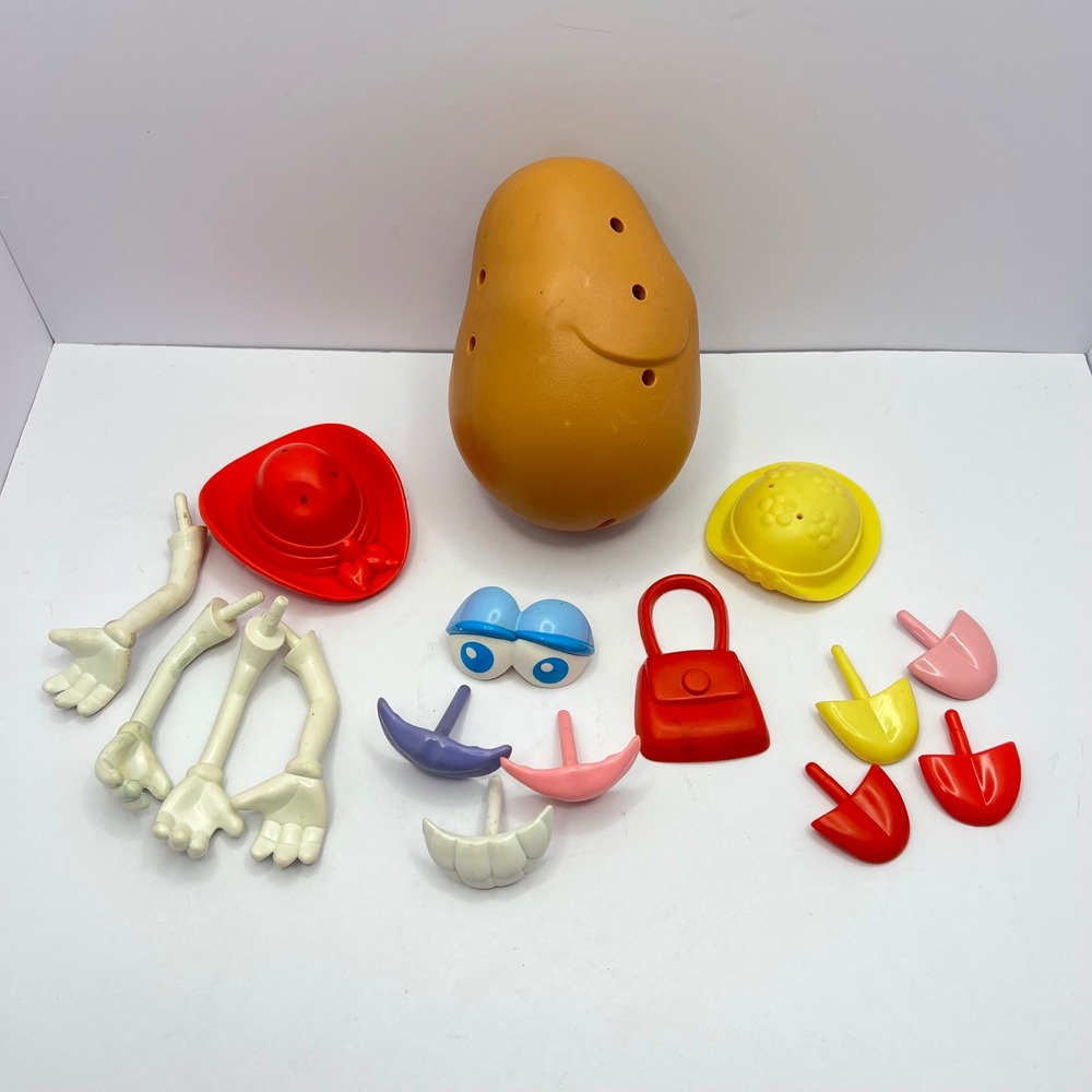 Vintage 80s Playskool‎ Mrs Potato Head Toy Body & Accessories Lot Red Purse Hats